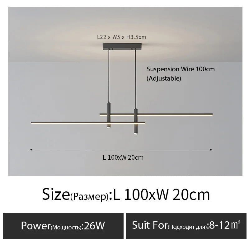 Moderne LED-Hängelampe für Kochinseln