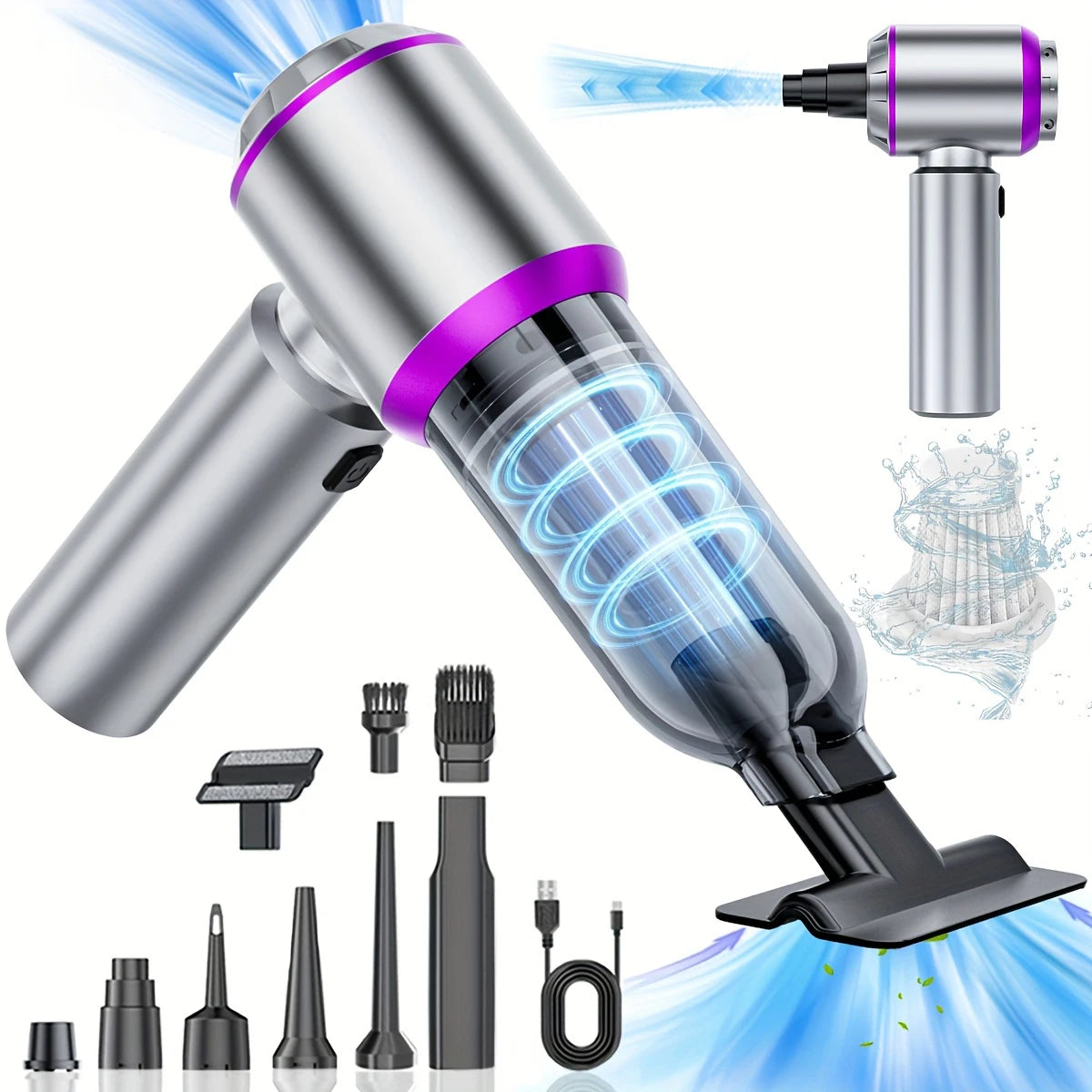 Premium Kompakt-Autosauger mit Hochleistungszyklon - 98.500PA