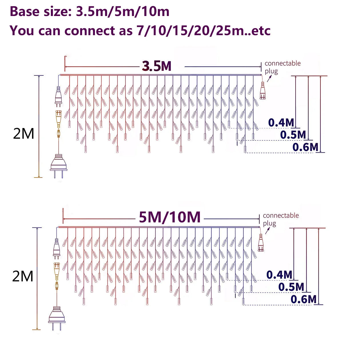Eiszapfen-Lichterkette