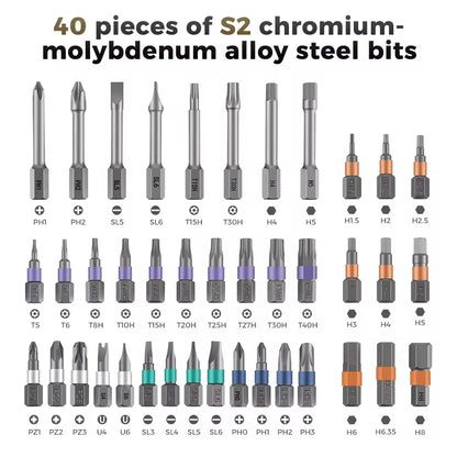 Präzisions-Ratschen Set, 42-teilig Magnetischer Bit-Halter